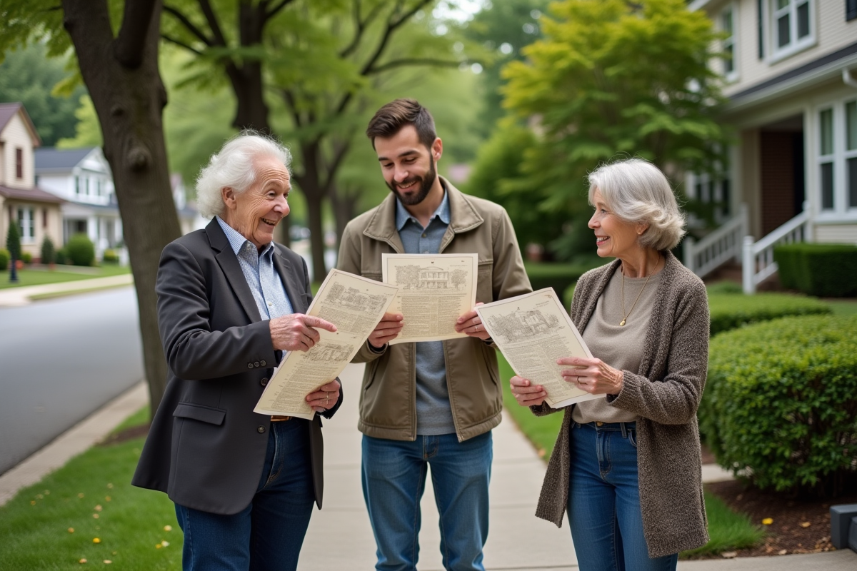 Groupe de personnes discutant des documents de zonage