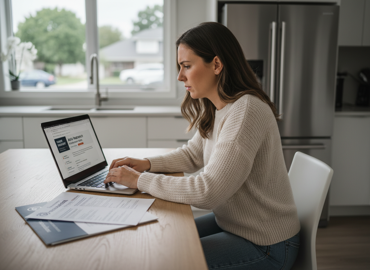 Jeune femme compare options d assurance auto