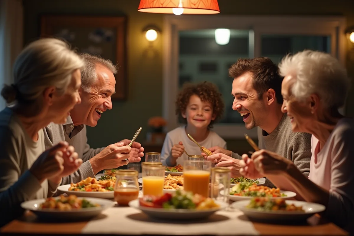 Gestes quotidiens illustrant l'importance du partage en famille