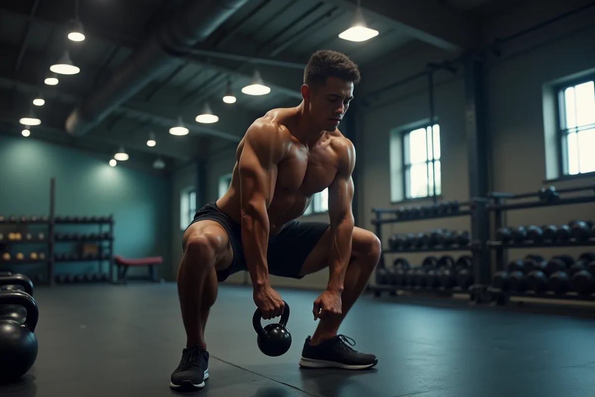 goblet squat réalisé avec une technique correcte dans un programme d'entraînement