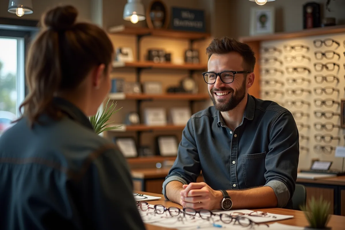 Opticien local offrant des lunettes personnalisées et un service sur-mesure