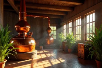 Champs de canne à sucre en Martinique pour la production de rhum