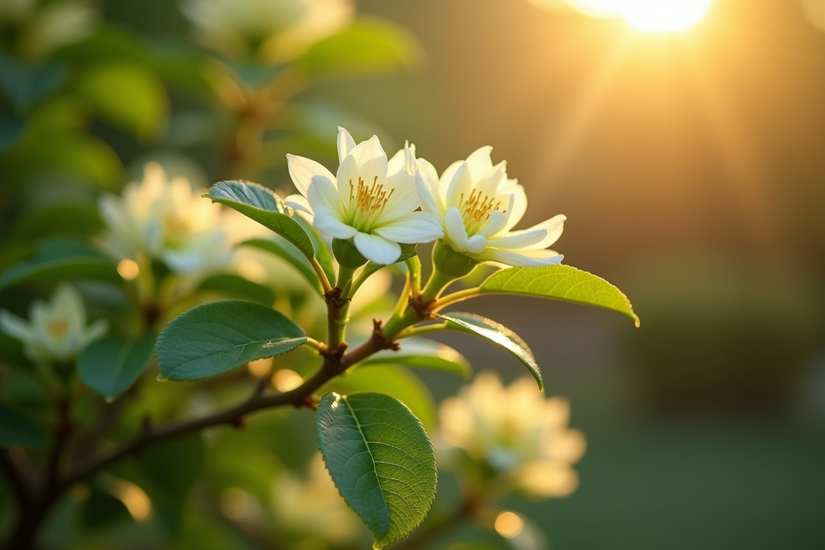Gros plan sur fleurs délicates de l