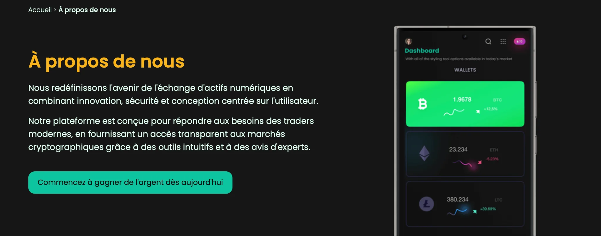 Plateforme de trading innovante avec interface utilisateur conviviale