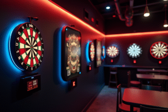 Dartboard électronique moderne en club élégant