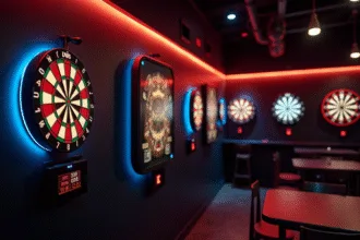 Dartboard électronique moderne en club élégant